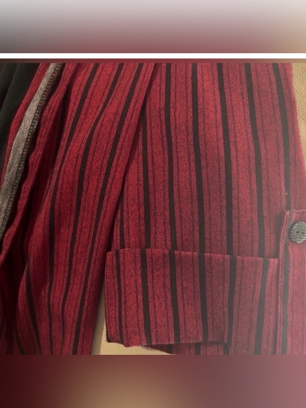 Dina Ariel 2 Piece Blouse Tank Set Large Burgundy and Black Women’s Large - Picture 4 of 10